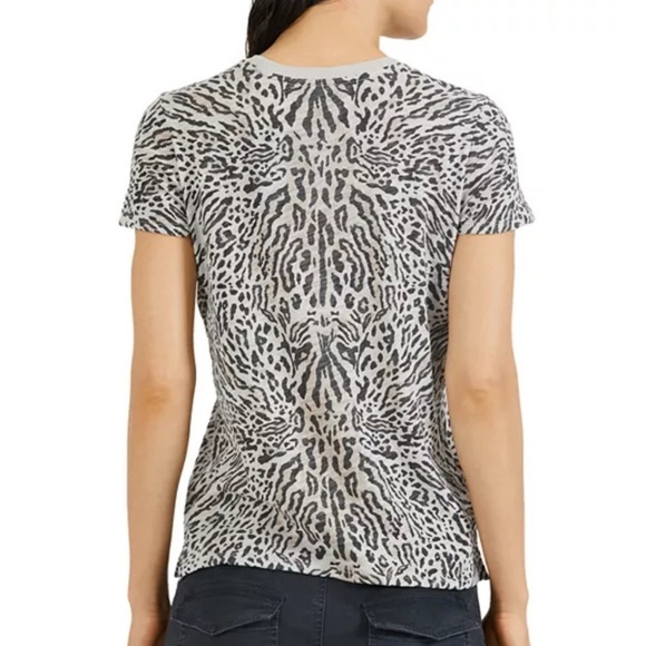 ATM Anthony Thomas Melillo Leopard Print Tee Shirt Short Sleeve Browns Cotton S - Picture 2 of 13